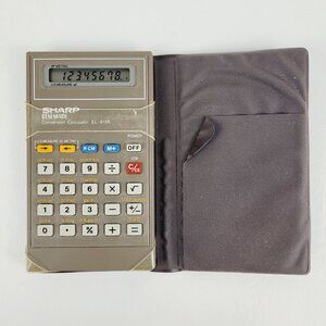 Sharp EL 8156 Conversion Calculator With Cover Vintage Working